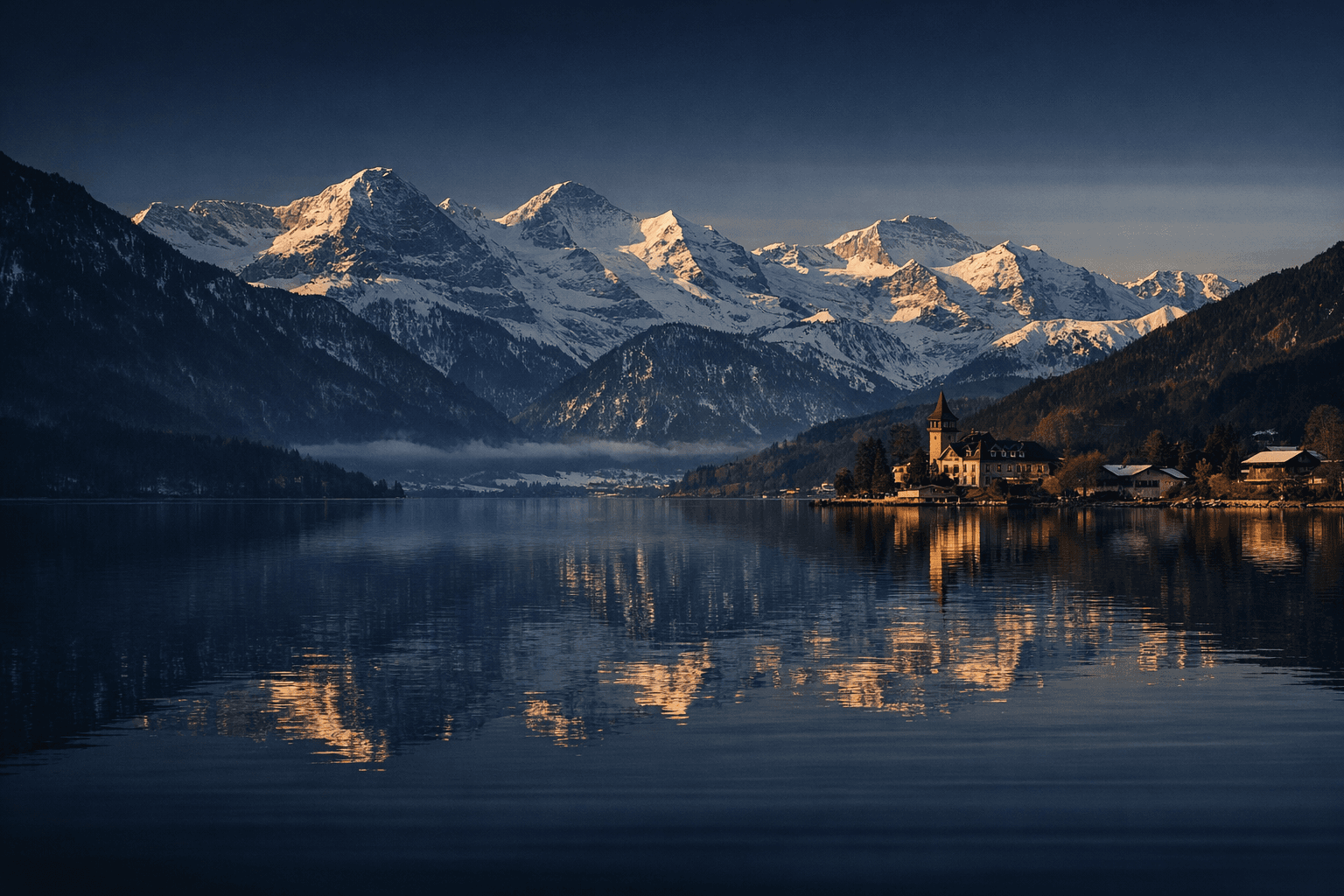 Swiss alpine landscape representing stability, security and long-term wealth preservation.